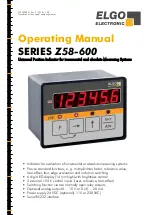 Preview for 1 page of ELGO Electronic Z58-600 Series Operating Manual