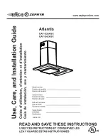 ELICA Atlantis EAT-E36ASX Use, Care And Installation Manual preview