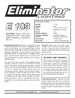 Eliminator Lighting Moon Beam Quick Start Manual preview