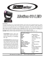 Eliminator Lighting Motion 60 LED User Manual preview