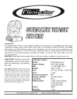 Eliminator Lighting Stealth Wash Zoom User Manual предпросмотр