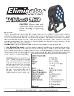 Eliminator Lighting TriDisc9 LED Quick Start Manual предпросмотр