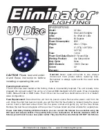 Eliminator Lighting UV Disc Manual предпросмотр