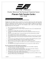 Elite ProAV Planate Tab-Tension Series User Manual preview