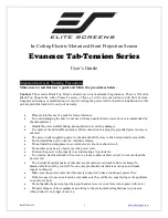 Elite Screens Evanesce Tab-Tension ITE100HW3-E24 User Manual предпросмотр