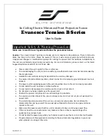 Elite Screens Evanesce Tension B Series User Manual предпросмотр