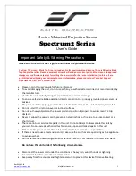 Предварительный просмотр 1 страницы Elite Screens Spectrum2 Series User Manual