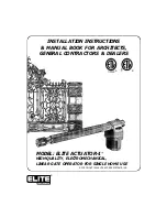 Preview for 1 page of Elite ACTUATOR-1 Installation Instructions & Manual Book For Architects, General Contractors & Dealers