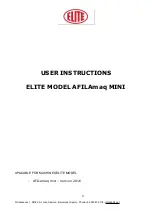 Preview for 1 page of Elite AFILAmaq MINI User Instructions