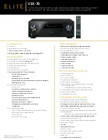 Preview for 1 page of Elite Elite VSX-70 Specifications