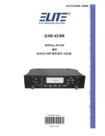 Preview for 1 page of Elite GNS 430W Installation And Quick Reference Manual