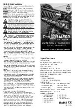 Preview for 1 page of Elite Tact XLM500 Instruction Manual