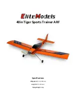 Предварительный просмотр 1 страницы EliteModels 40in Tiger Sports Trainer ARF Manual