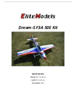 EliteModels Dream-S F3A 50E Manual предпросмотр