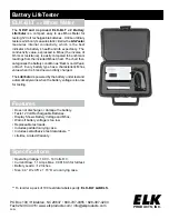 Preview for 1 page of Elk Products Battery LifeTester ELK-BLT Instruction Manual