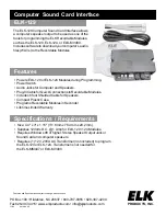 Preview for 1 page of Elk Products ELK-129 Hardware User Manual