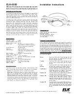 Elk Products ELK-6050 Installation Instructions Manual предпросмотр