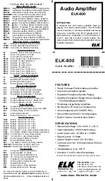 Preview for 1 page of Elk ELK-800 Manual