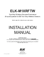 Elk M1XRFTW Installation Manual preview