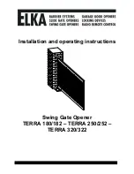 Предварительный просмотр 1 страницы Elka TERRA 180 Installation And Operating Instructions Manual