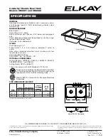 Preview for 1 page of Elkay Celebrity CR3321 Specifications