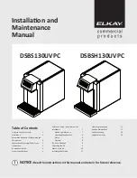 Elkay DSBS130UVPC Installation And Maintenance Manual preview