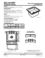 Preview for 1 page of Elkay Elite ESE202010 Specifications