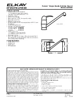 Elkay Ferrara LK7622 Specifications предпросмотр