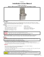 Preview for 1 page of Elkay LZO Series Installation & User Manual