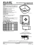 Preview for 1 page of Elkay SCUH1416 Series Specifications