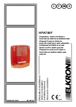 Preview for 1 page of Elkron HPA700F Installation Manual