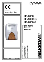 Preview for 1 page of Elkron HPA800 Installation Manual