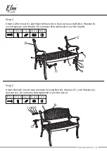 Предварительный просмотр 3 страницы Elm Plus CAST ALUMINIUM PATIO BENCH Assembly Instruction