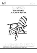 Elm Plus HDPE FOLDING ADIRONDACK CHAIR Assembly Instruction предпросмотр