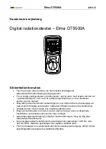 Preview for 4 page of Elma Instruments DT5500A User Manual