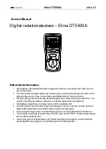 Preview for 12 page of Elma Instruments DT5500A User Manual