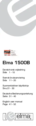 Preview for 1 page of Elma Instruments Elma 1500B User Manual