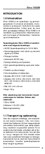 Preview for 3 page of Elma Instruments Elma 1500B User Manual