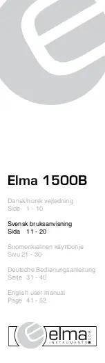 Preview for 11 page of Elma Instruments Elma 1500B User Manual