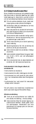 Preview for 14 page of Elma Instruments Elma 1500B User Manual