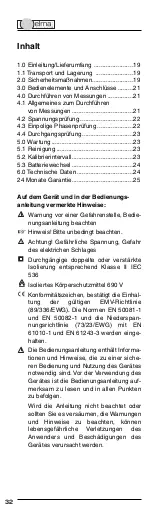 Preview for 32 page of Elma Instruments Elma 1500B User Manual