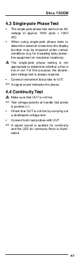 Preview for 47 page of Elma Instruments Elma 1500B User Manual