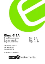 Предварительный просмотр 1 страницы Elma Instruments Elma 612A User Manual