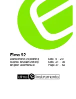 Elma Instruments Elma 92 User Manual preview