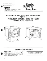 Elmira Stove Works FIREVIEW 2300 Installation And Operating Instructions Manual предпросмотр