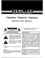 Elmo CCD Color Dome Camera TSN400A Instruction Manual preview