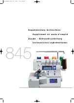 Предварительный просмотр 1 страницы ELNA 845 - Supplementary Instructions Manual