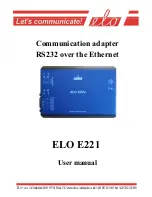 Elo TouchSystems E221 User Manual preview