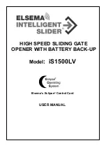 Preview for 1 page of Elsema INTELLIGENT SLIDER iS1500LV User Manual
