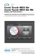 Preview for 1 page of elsner elektronik Corlo Touch KNX 5in Technical Specifications And Installation Instructions